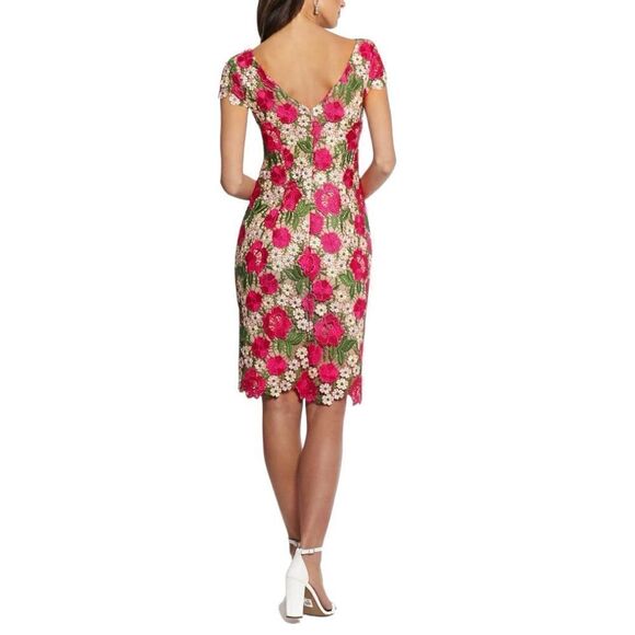 Xscape Womens Embroidered Knee Sheath Dress in the Size 14W in Fuchsia Multi - Picture 6 of 9